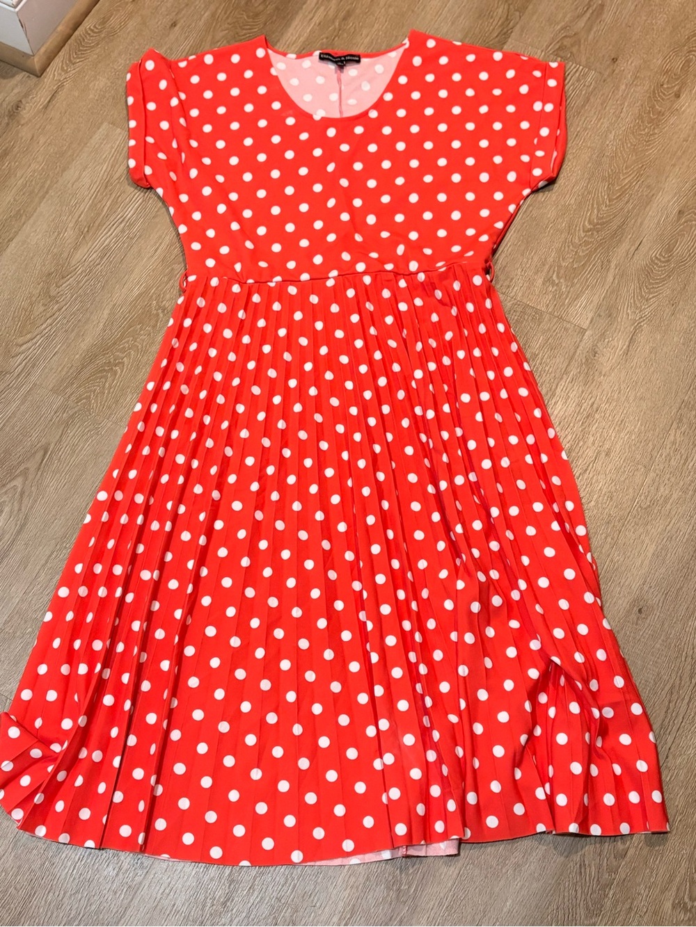 Women’s Red Polka Dot Pleated Dress by Elizabeth & Nicole